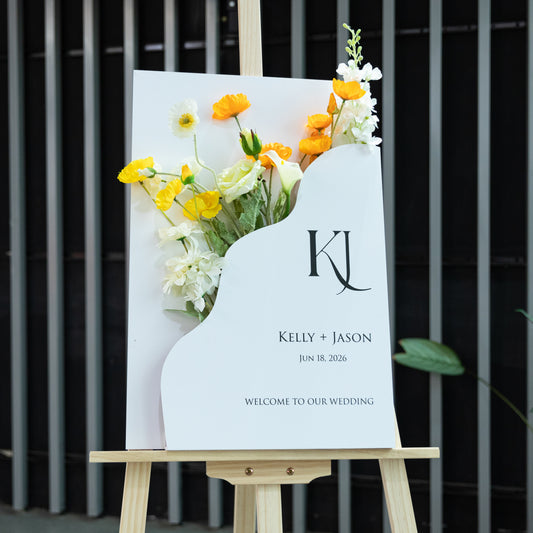 Unik bølget og Elegant hvid PVC skum bryllupsplads