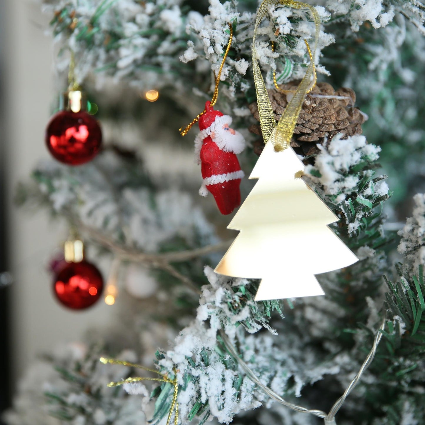 Christmas tree mirror gold acrylic