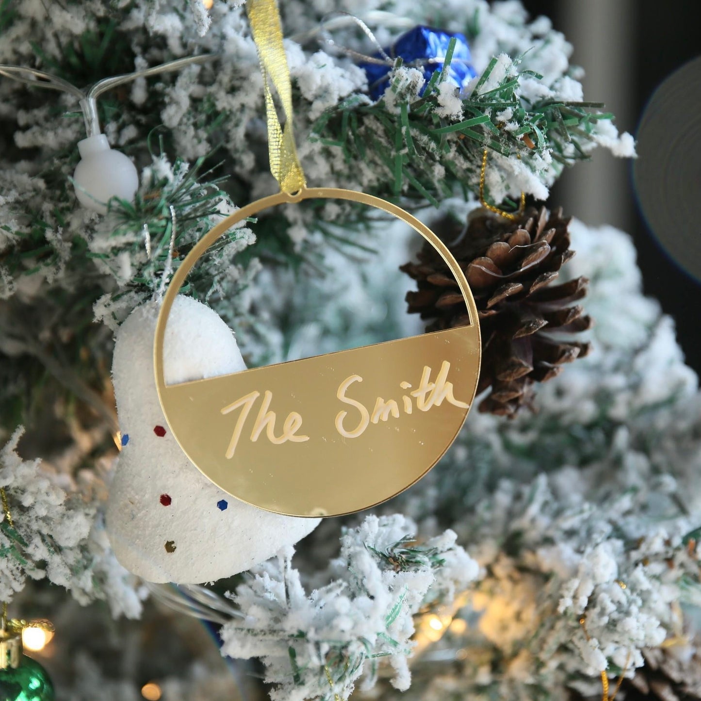 Juletræsspejl guld akryl