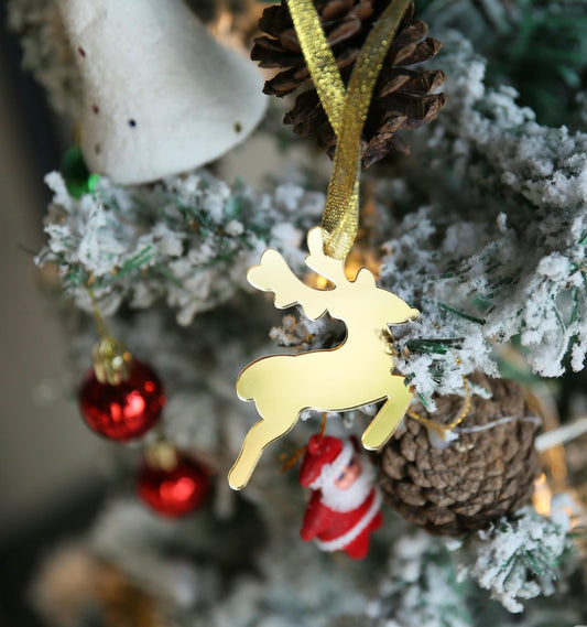 Rensdyr spejlguld akryl