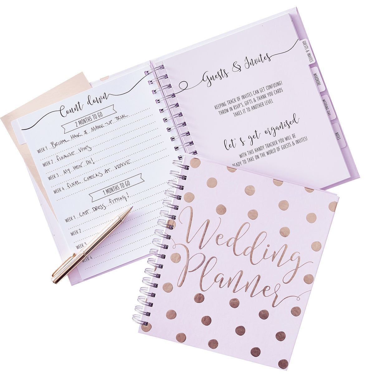 Luksus Pink & Gold Wedding Planner Book