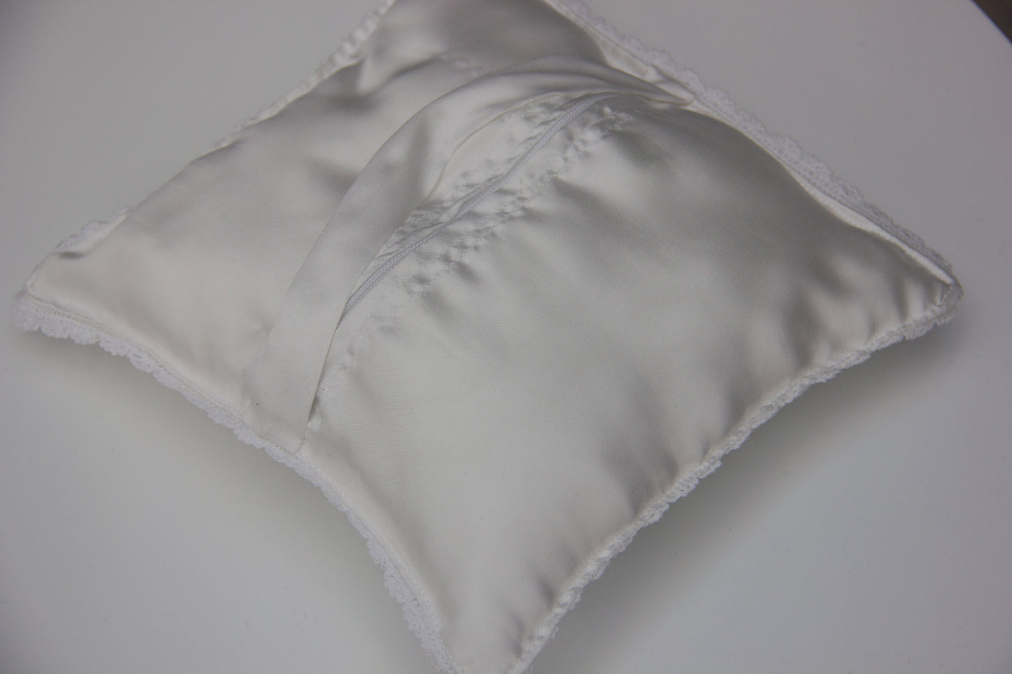Satin Ring Bearer Pillow with Crochet finish