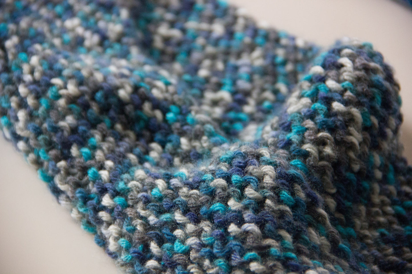 Blue Round Knitted Scarf