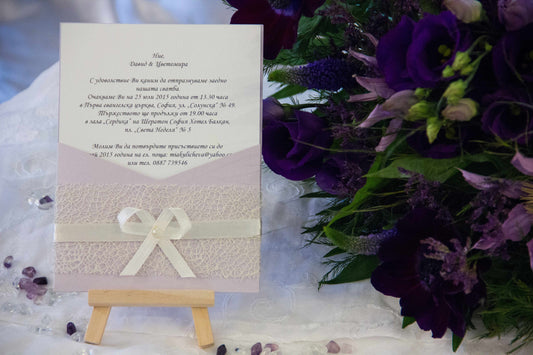 Håndlavet invitation til bryllup og begivenhed