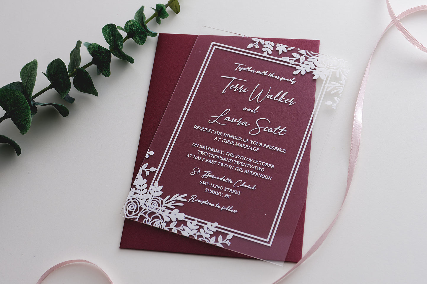 Hvid akryl invitation