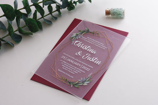 Frosted akryl invitation