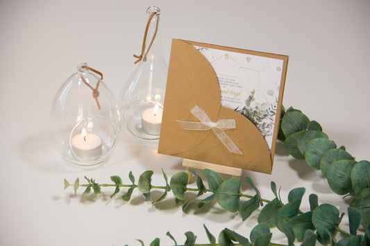 Rustik lommeinvitation