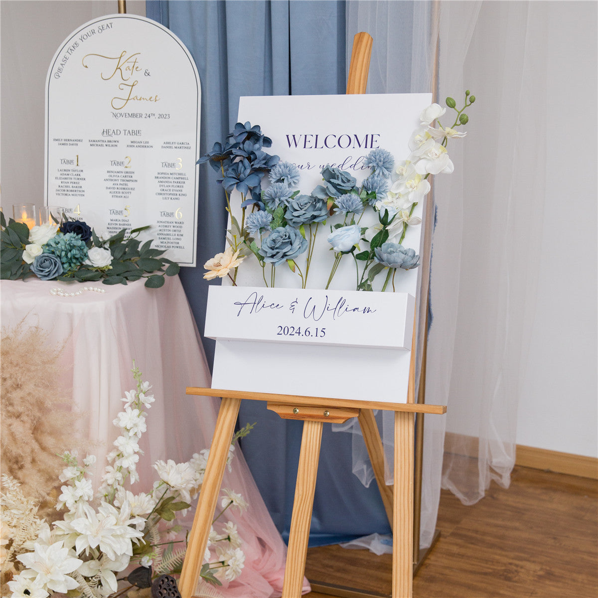 Unique and Elegant White PVC Foam Board Wedding Sign