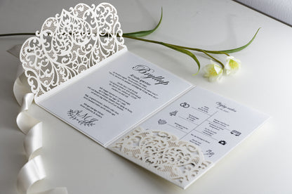 Ivory lasercut invitation set