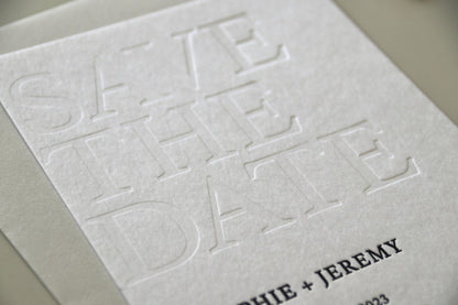 Præget bogtryk invitation