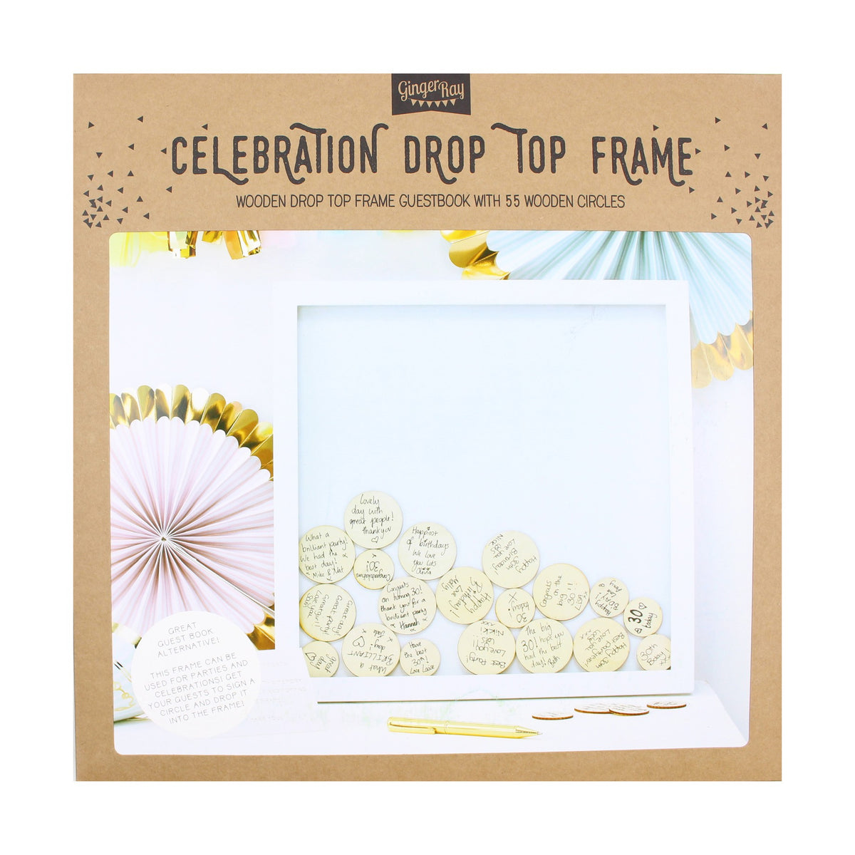 Drop Top Frame Circle Drop Top Frame Guest Book Alternative – MK Bryllup