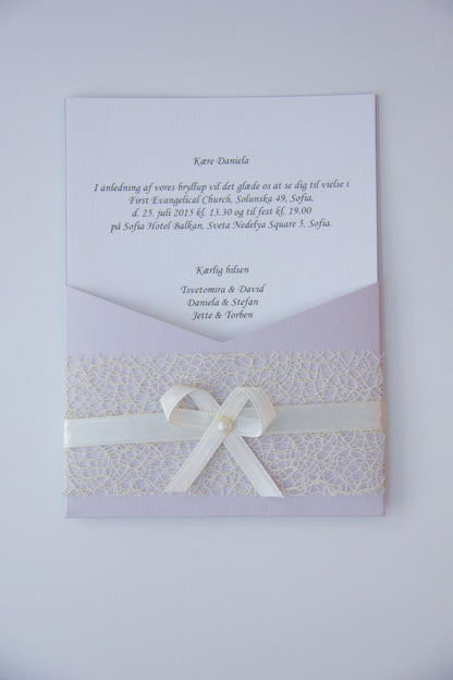 Håndlavet invitation til bryllup og begivenhed