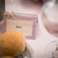 Lilla bordkort til bryllupper og særlige lejligheder