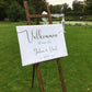 Wedding welcome sign on canvas