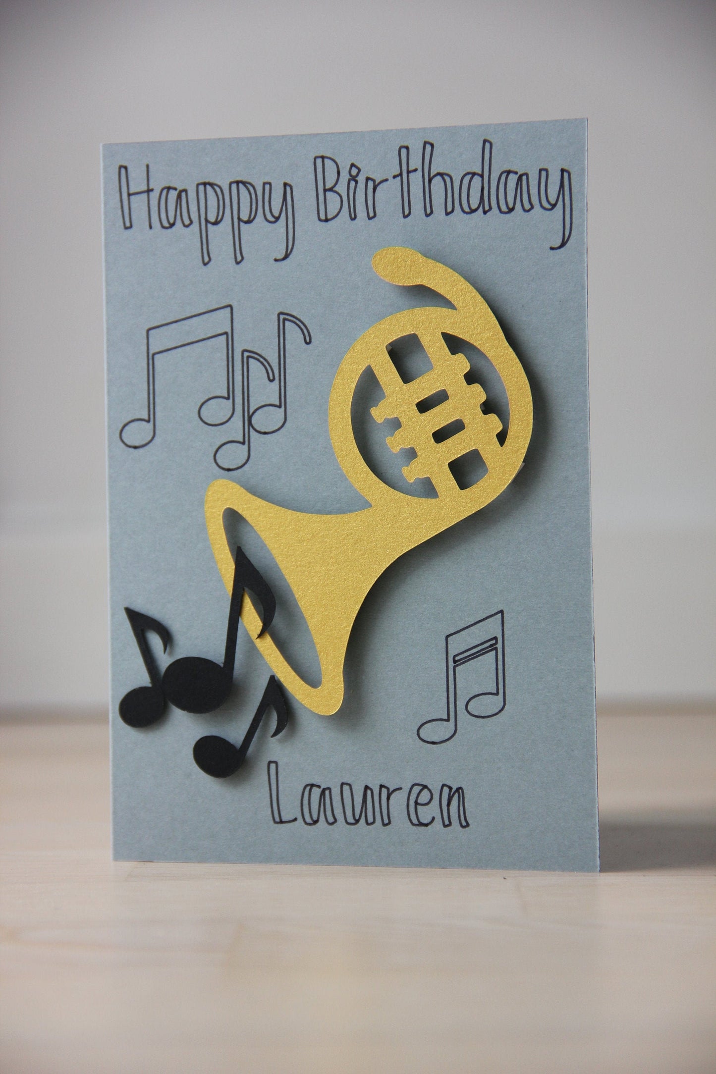 Horn player birthday card